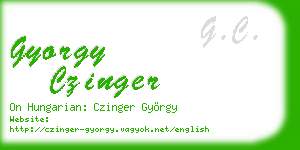 gyorgy czinger business card